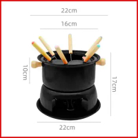 Detachable Fondue Maker Set with 6 Forks Domestic Carbon Steel Melting Pot Hot Pot for Chocolate Sauces Caramel Cheese Ice Cream