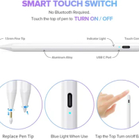 Stylus Pen 2nd Generation for iPad with Palm Rejection Active Pencil with charger cable for ipad pro air mini