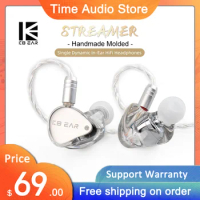 KBEAR Streamer 2PIN Earphones 3.5mm PEK Diaphragm DD Sports Music Receiver HiFi headset Silver Headphone Replaceable Cable Iem