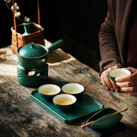 尚巖日式功夫茶具套裝家用四人喝茶小套組簡約茶盤茶杯溫茶爐整套