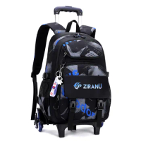 Children School Bag With Wheels School Rolling Backpack Wheeled Bag Students Backpack Kids Trolley Bag For Boys Travel Bag