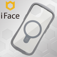 日本 iFace iPhone 15 Reflection MagSafe 抗衝擊強化玻璃保護殼 - 莫蘭迪灰色