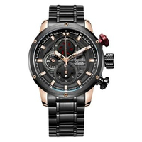 Alexandre Christie AC 6239 MC BBRBA Black Rosegold Stainless Steel + Strap Cadangan Leather Men's Wa