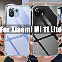 For Xiaomi Mi 11 Lite Phone Soft Case Clear Transparent for Xiaomi Mi 11Lite 6.55" M2101K9AG Shockproof Anti-Scratch Cover Shell