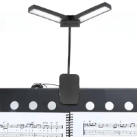 LED Music Stand Light Folding Piano Lamp Adjustable Rechargeable Clip Light Reading Clamp Lamp for Grand Piano Book Reading