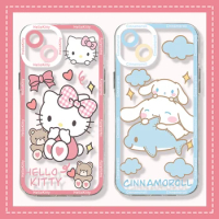 Aoger Sanrio Hello Kitty Kuromi Cinnamoroll Phone Case for Apple iPhone 12 Pro Max 11 7 8 6 Plus 13 Mini X XR Funda Liquid Cover