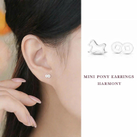 Khuyên tai bạc nữ 925 linh vật ngựa hình tiểu mã dễ thương | TRANG SỨC BẠC HARMONY K335