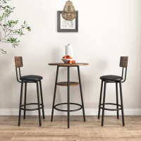 Dining Room Sets, 3-Piece Dining Table and Chairs Set, Industrial Bar Table Set Kitchen , Rustic Brown,dining Room Set