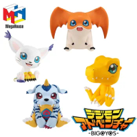 MegaHouse Genuine Look Up Digimon Adventure Anime Figure Agumon Gabumon Tailmon Patamon Toys for Kids Gift Collectible Model