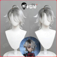 Emil cosplay identity v wig Game Identity V Cosplay HSIU Grey gradient white Short hair Synthetic Wig Cap Patient Cosplay