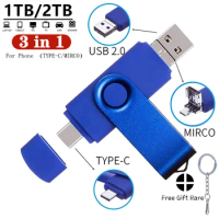3 In 1 OTG USB Flash Drive 2TB Type-C &amp; Micro USB Pendrive 1TB 512G 256G Memory USB Stick Pen Drive 128GB 1000GB 2000GB U Disk