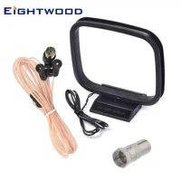 Eightwood Indoor FM Dipole Antenna Female PAL Connector and AM Loop Antenna 2 Bare Wire for Stereo Receiver Denon Yamaha Pioneer