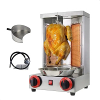 panggangan Oven Ayam Panggang Putar / Burner Kebab Otomatis Baja Tahan Karat / 360° Mesin Kebab Puta