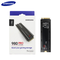 100% Original Samsung 1TB NVMe M.2 SSD 2TB 980 PRO with Heatsink Internal Solid State PCIe 4.0 Gen 4 Compatible PS5 For PC