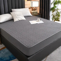 Waterproof Mattress Cover Cartoon Pad Skin-Friendly Fitted Sheet Bed Cover Stretch Breathable Latex Mattress Protector For Room