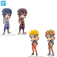 Bandai Original NARUTO Anime Figure Qposket Uchiha Sasuke Uzumaki Naruto Action Figure Toys For Kids Gift Collection Model