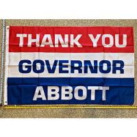 Greg Abbott Flag FREE SHIPPING Thank You Gov Abbott 2024 Block Sign USA 3x5' yhx0366