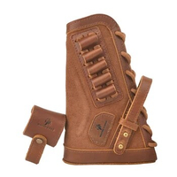 Leather Gun Buttstock With Rifle Shell Holder Set Fit No Drill Sling .357.30/30 .22-250 .30/06 .308 .22LR Left / Right Hand