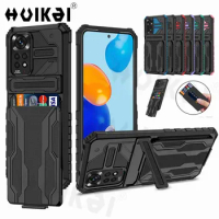 Card Holder Detachable Wallet Case For Xiaomi Redmi Note 11 Pro 11S POCO X4 M4 11T Lite Note 10 9A 9C Kickstand Shockproof Cover