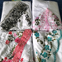 mukenah bordil bahan katun terusan