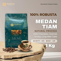 Biji Kopi Robusta Medan Tiam 1Kg Manasa Coffee Beans Kopi Bubuk Kopi Tubruk Robusta Espresso America
