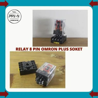 RELAY OMRON PLUS SOKET | RELAY 220V 12V 24V 8 PIN 10A PLUS SOKET 22V