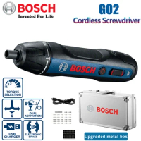 Bosch GO 2 Professional Cordless Screwdriver Kit Rechargeable USB Electric Screw Driver Hand Drill Upgraded Metal Tool Box Set