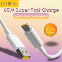 65W Vooc Charger 6.5A USB Type C Super Fast Charge Cable SuperDart for Realme 9 Pro GT Neo 2 3 OPPO Find X5 X3 Reno 8 7 6 5 A 5G
