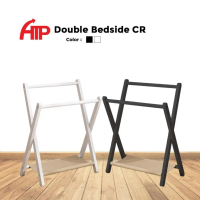 ATP Floor-Standing Simple Bedroom Clothes Double-Layer Drying Rack - Black/White