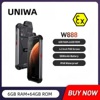 UNIWA W888 ATEX Explosion-proof IP68 Walkie Talkie Smartphone 4GB 64GB Andriod 11 Cellphone 6.3 inch NFC 4G Mobile Phone