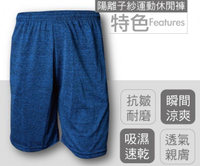 【MORRIES 莫利仕】陽離子透氣機能男休閒短褲D775 (M-L/藍)