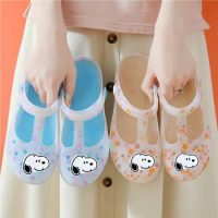 Snoopy Summer new cave shoes women's sandals flat jelly shoes beach shoes non-slip Baotou girl sandals and slippers