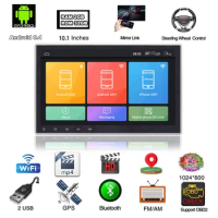Touch Screen Car Stereo Radio Gps 10.1" 1080p 2din Core Ram 2gb Rom 32gb Adjustable Android 9.1