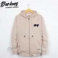 hoodie sleting murah 2025 model korean style sablon hologram GLORY premium warna beige jacket pullov