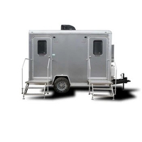 2 Station Prefab House Outdoor Camping Mobile Portable Toilets Rental Trailer And Shower Room Luxury Restroom Trailer