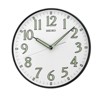 【SEIKO 精工】夜光數字指針靜音掛鐘時鐘QXA521K(夜光 靜音 直徑30cm)