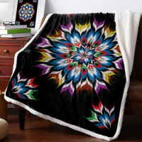Aztec Style Textures Winter Warm Cashmere Blanket for Bed Wool Throw Blankets for Office Bedspread