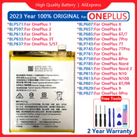 2023 100% Original Replacement Battery For Oneplus 1+ 1 2 3 One Plus Nord 2 N10 X 3T 5 5T 6 6T 7 7T 8 8T 9 9R Pro Plus Batteria