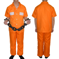 Trang Phục Biểu Diễn Halloween cos Bộ Quần Áo Tù Nhân Bộ Quần Áo Tù Nhân Hai Mảnh Dành Cho Người Lớn