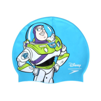 SPEEDO 成人矽膠泳帽-巴斯光年-玩具總動員 迪士尼 游泳 戲水 SD808385F289 藍綠白