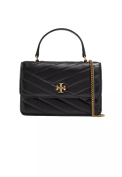 Tory Burch Mini Kira Chevron Top Handle Chain Wallet Black 152356