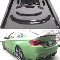 Carbon fiber Front Bumper Lip Wing Spoiler Rear Trunk Diffuser Side Body Skirt For BMW F82 F83 M4 F80 M3 2014-2019 PSM STYLE