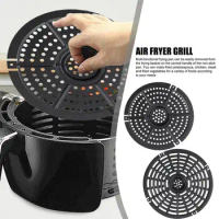 Round Air Fryer Grill Tray Nonstick Air Fryer Steaming Roasting Rack Plate Liners BBQ Meat Fish Chicken Vegetable Steamer Grid