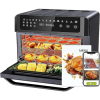 Gevi Air Fryer Toaster Oven Combo, Large Digital LED Screen Convection Oven with Rotisserie and Dehydrator, Extra Large