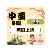 【星光卡 STAR SIM】中亞多國上網卡8天上網吃到飽(中亞 絲路 網卡 高速流量6GB)