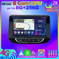 Owtosin QLED 2K 8Core 8G+256G Android 12 CarPlay 360 Panoramic Camera Car Multimedia For Chevrolet Onix 2019-2023 WiFi GPS Radio