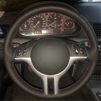 【Car steering wheel cover】 Car Steering Wheel Cover Anti-Slip Black Leather Original Steering Wheel 