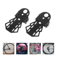 2 Pcs Bikes Foldable Mountain Bicycle Rear Seat Pedals (black) 2pcs Folding Cycling Flat Supplies Child
