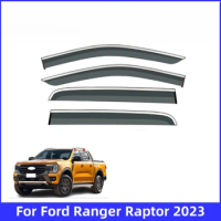 Car Side Window Visor Rain Deflectors Guards for Ford Ranger Raptor 2023 Exterior Accessories