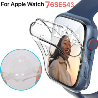 Protective Shell for Apple Watch Case 8 7 45mm 41mm All-round Anti-drop Screen Protection Glass 6 5 4 SE 44mm 42mm 3 40mm 38mm